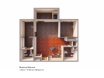 Town Square Residential Suites reading railroad floor plan 3d
