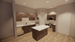 Rum River Residential Suites 3D Render of kitchen area